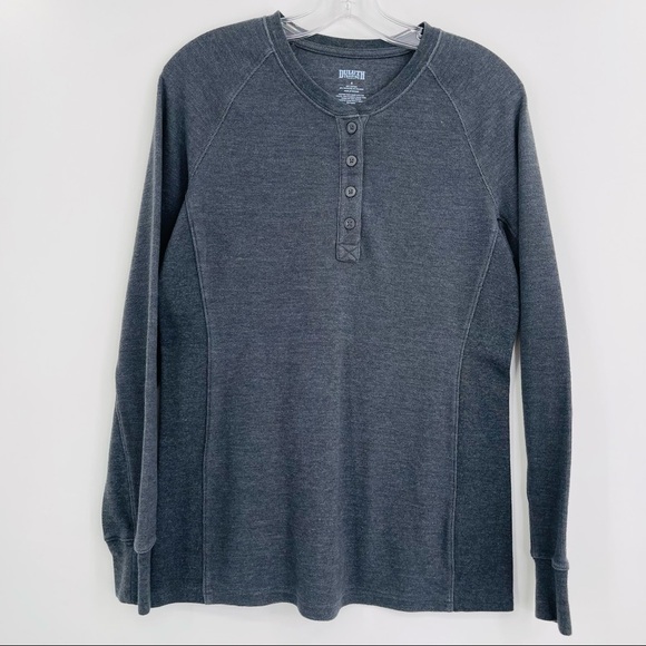 Duluth Trading Thermal Henley Top Womens S‎ Gray Base Layer Outdoor Workwear - Picture 1 of 7